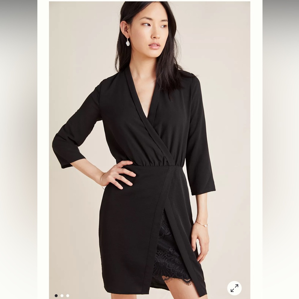 Anthropologie NSR Naomi supplice dress black lace size large